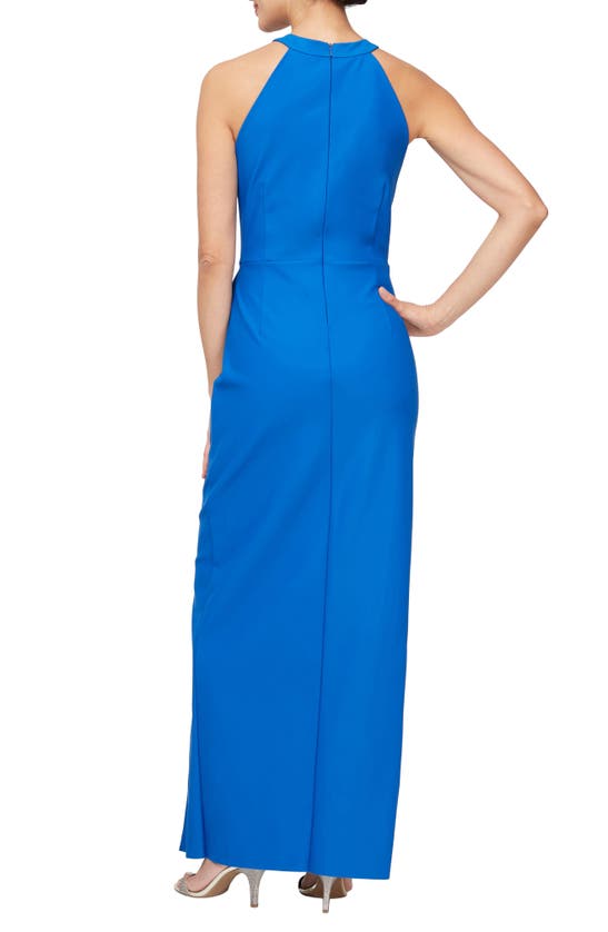 Shop Alex Evenings Ruffle Trim Column Gown In Royal