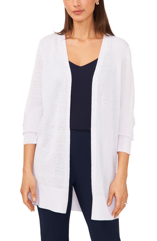 Halogen Side Slit Cardigan In Bright White