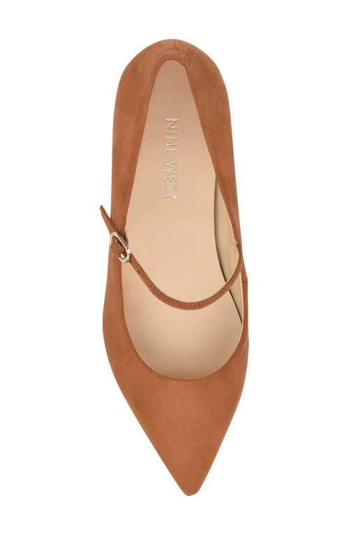 Nine West Prix Mary Jane Pointed Toe Pump In Dark Natural