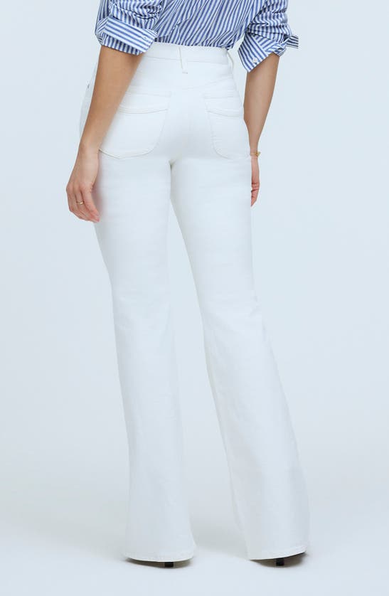 Shop Madewell Flea Market High Waist Flare Jeans In Tile White
