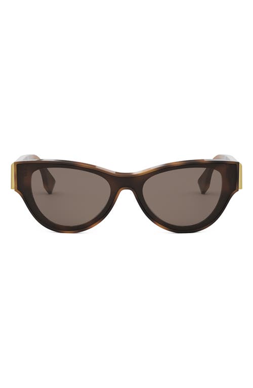 The Fendi First 53mm Cat Eye Sunglasses in Blonde Havana /Brown 