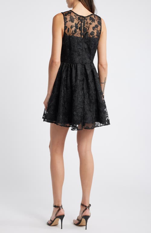 Chelsea28 Floral Lace Fit & Flare Dress In Black