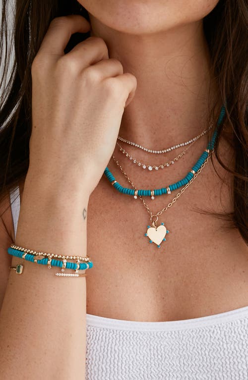 Zoë Chicco 14k Yellow Gold Gemstone Beads Turquoise & Diamond Collar Necklace, 16-18 In Yellow Gold