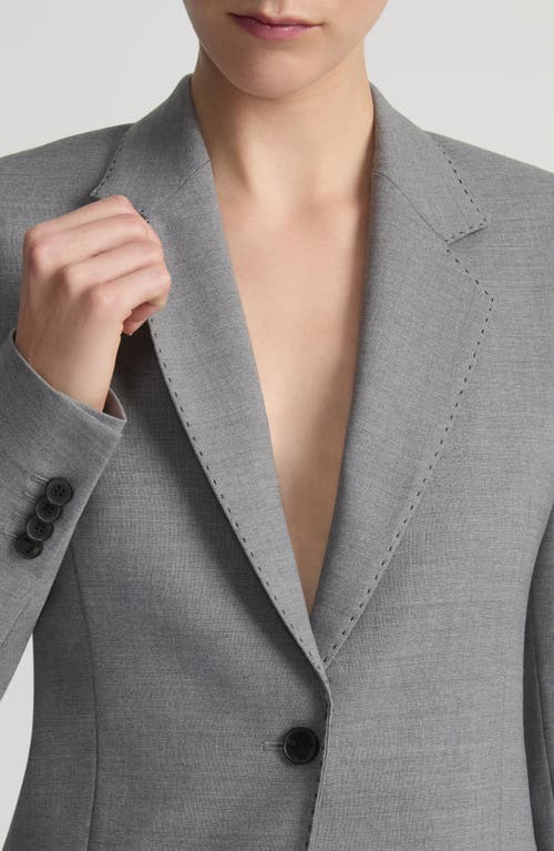 Lafayette 148 New York Stretch Merino Wool Blazer In Nickel Melange