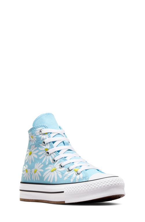 Converse Kids' Chuck Taylor® All Star® Eva Lift High Top Platform Sneaker In True Sky/dandy Lion/white