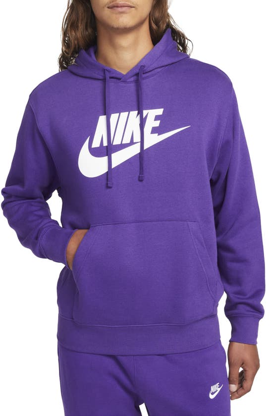 Nike Sportswear Club Fleece Logo Hoodie In Court Purple/ White
