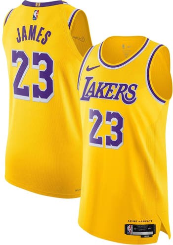 Nike Men's Nike LeBron James Gold Los Angeles Lakers Authentic Player Jersey  - Icon Edition