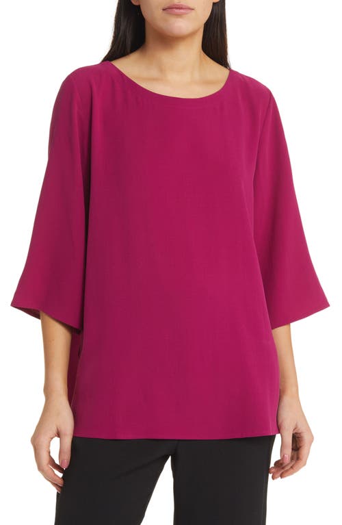 Eileen Fisher Ballet Neck Silk Top in Rhapsody 