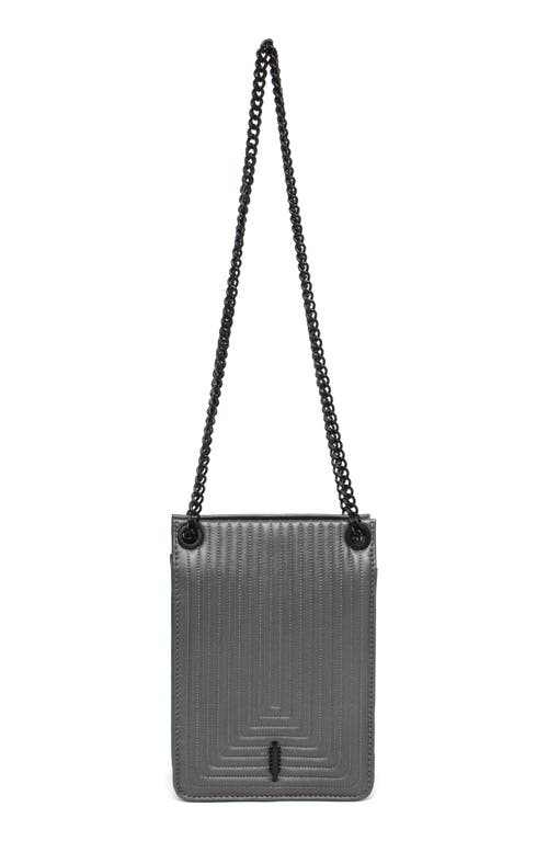 Thacker Convertible Leather Crossbody Bag in Pewter