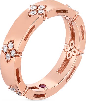 Roberto Coin 18K Rose Gold Pave Diamond Love in Verona Bracelet