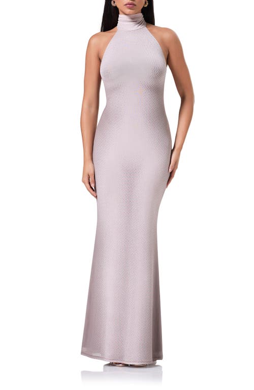 Shop Afrm Arlette Turtleneck Mesh Maxi Dress In Beige Illusion