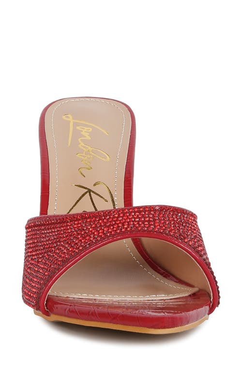 London Rag Sundai Diamante Ballroom Stiletto Sandals In Red