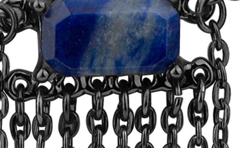 Jardin Sodalite Fringe Necklace In Sodalite/black Rhodium