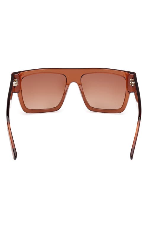 Shop Mcm 54mm Rectangular Sunglasses In Light Brown/gradient Brown