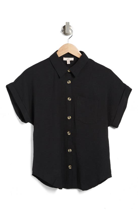 Como Vintage Airflow Button-up Shirt In Black