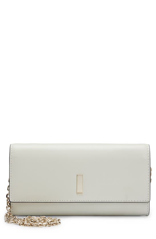 Shop Hugo Boss Ariel Leather Clutch In White