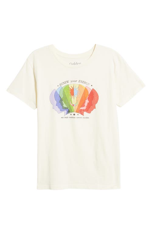 Shop Golden Hour Rainbow Renew Energy Cotton Graphic T-shirt In Washed Marshmallow