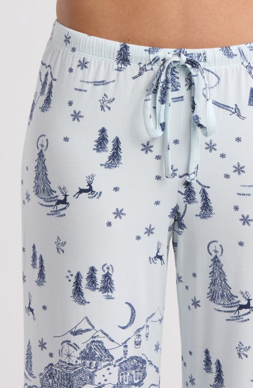 Shop Nordstrom Moonlight Eco Knit Pajamas In Blue Chateau Toile