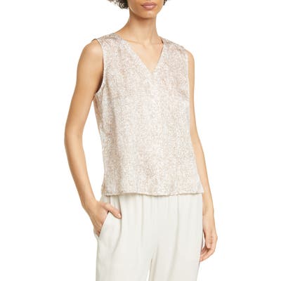 Eileen Fisher Silk & Organic Cotton Sleeveless Top, Beige