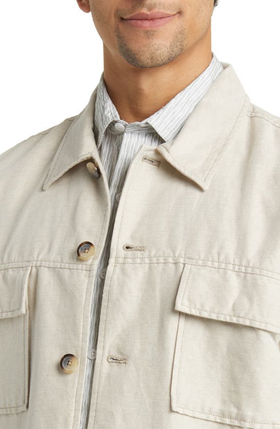 Shop Rodd & Gunn Sawnson Cotton & Linen Field Jacket In Ecru