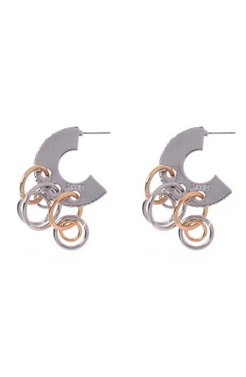 Zaxie By Stefanie Taylor Two-tone Hoop Earrings In Two Tone