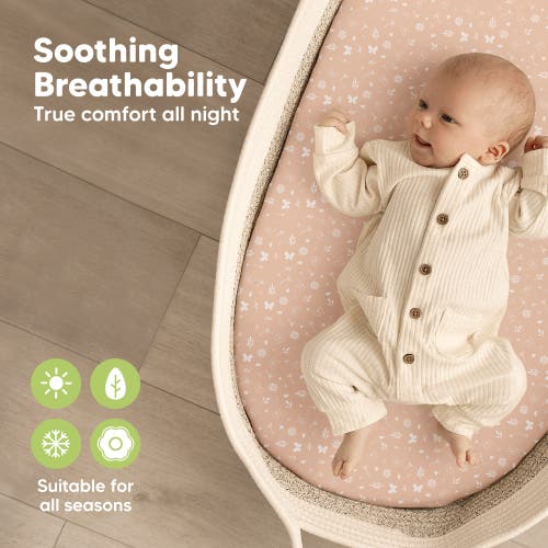 Keababies 2-pack Soothe Fitted Bassinet Sheets In Butterflies