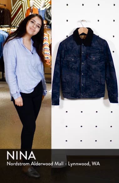 x justin timberlake faux shearling collar trucker jacket