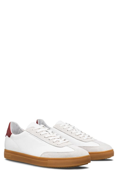 CLAE Deane Sneaker in White Red Ochre Light Gum