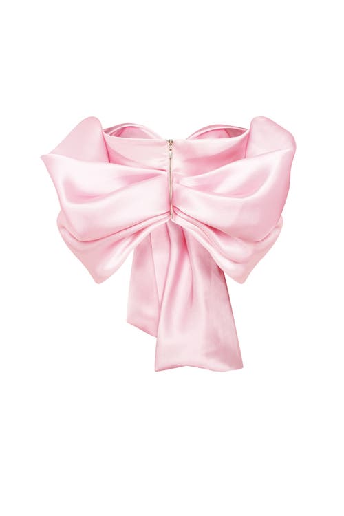 Shop Milla Pink Organza Off-shoulder Blouse With Meringue Flounces