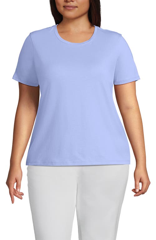 Shop Lands' End Plus Size Relaxed Supima Cotton Crew Neck T-shirt In Light Cornflower