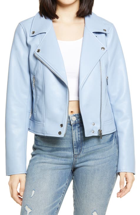 Women's Blue Leather & Faux Leather Jackets | Nordstrom