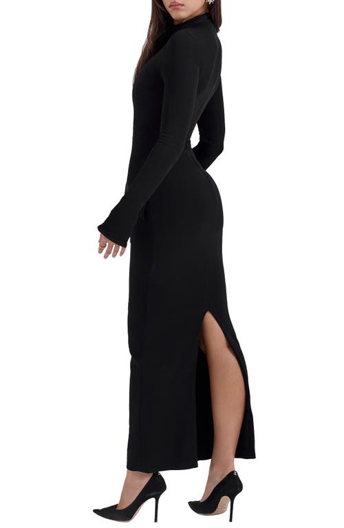 House Of Cb Marie Louise Mock Neck Long Sleeve In Black