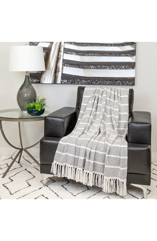 Shop Parkland Collection Mio Stripe Handloomed Throw Blanket In Gray