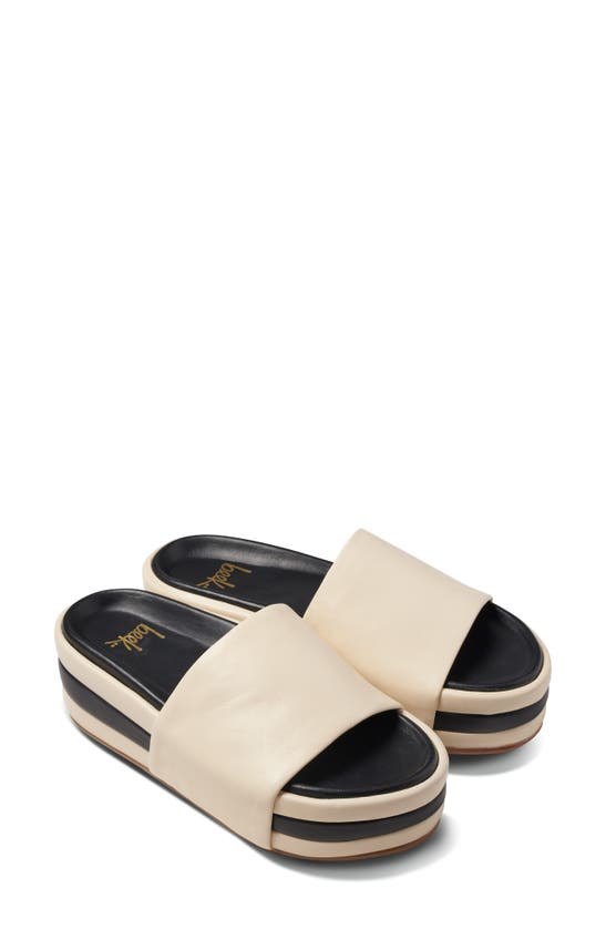 Shop Beek Albatross Stripe Slide Sandal In Eggshell/ Black