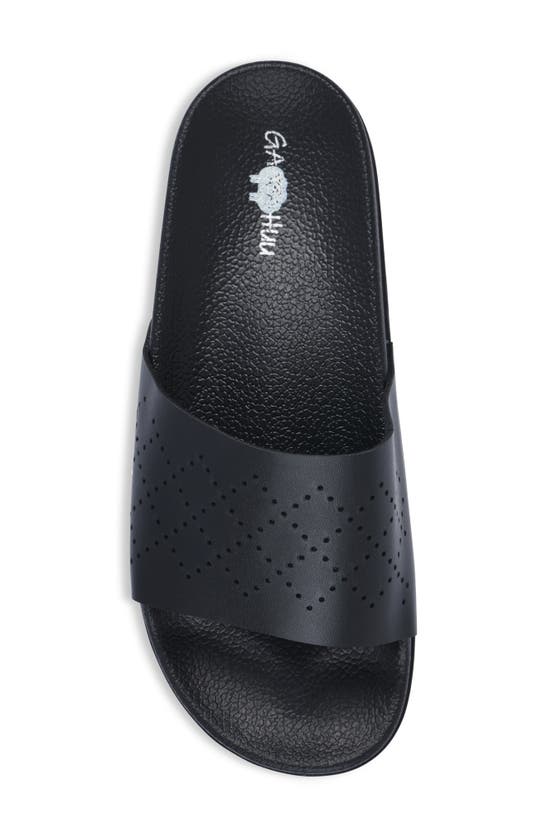 Shop Gaahuu Perforated Slide Sandal In Black