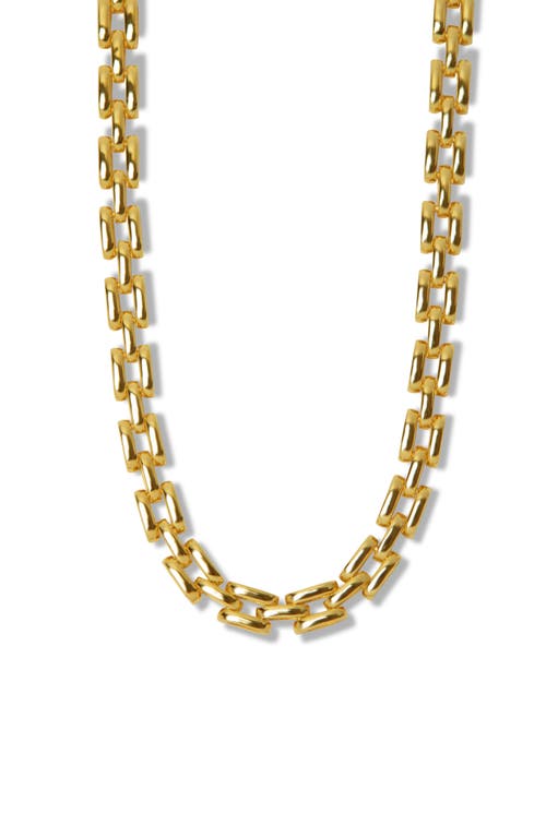 Shop Argento Vivo Sterling Silver Porto Link Necklace In Gold