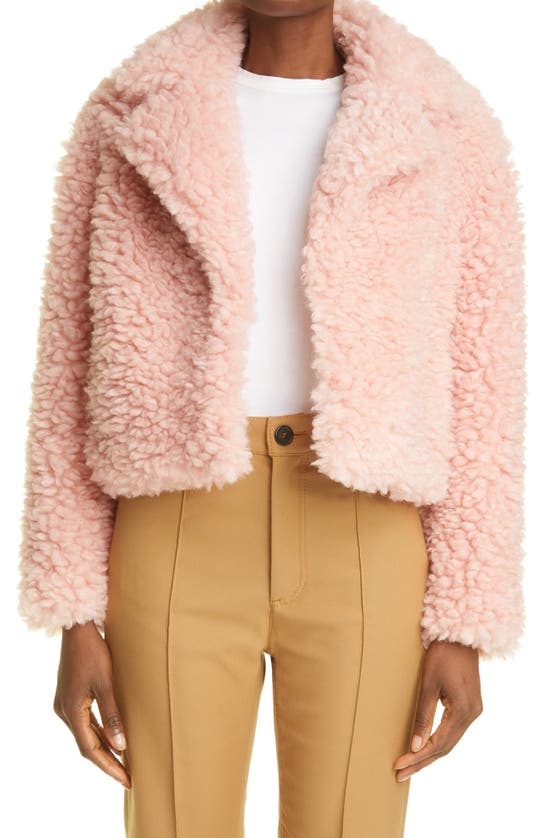 STAND STUDIO JANET CROP FAUX SHEARLING JACKET
