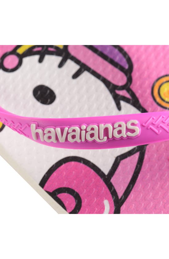 Shop Havaianas Hello Kitty Slim Flip Flop In White/ Reddish Purple