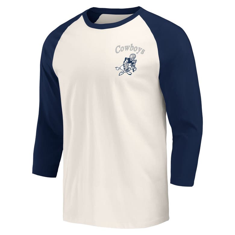 Shop Darius Rucker Collection By Fanatics Navy/cream Dallas Cowboys Raglan 3/4-sleeve T-shirt