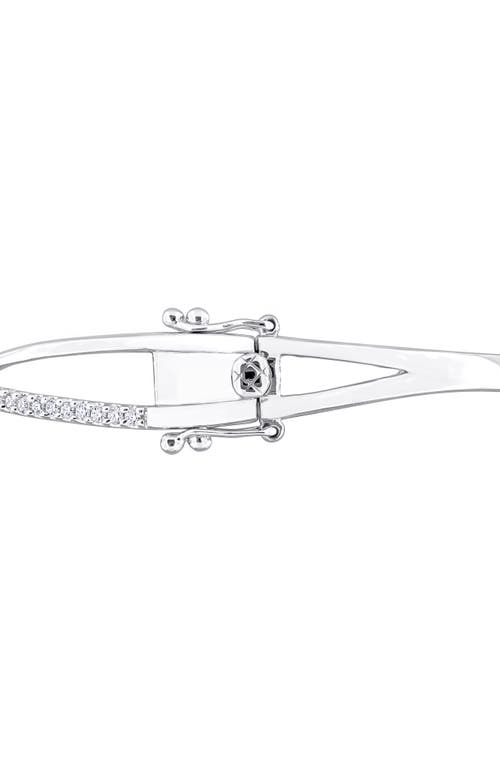 Delmar Lab-created Moissanite Crossover Bangle Bracelet In Silver/white