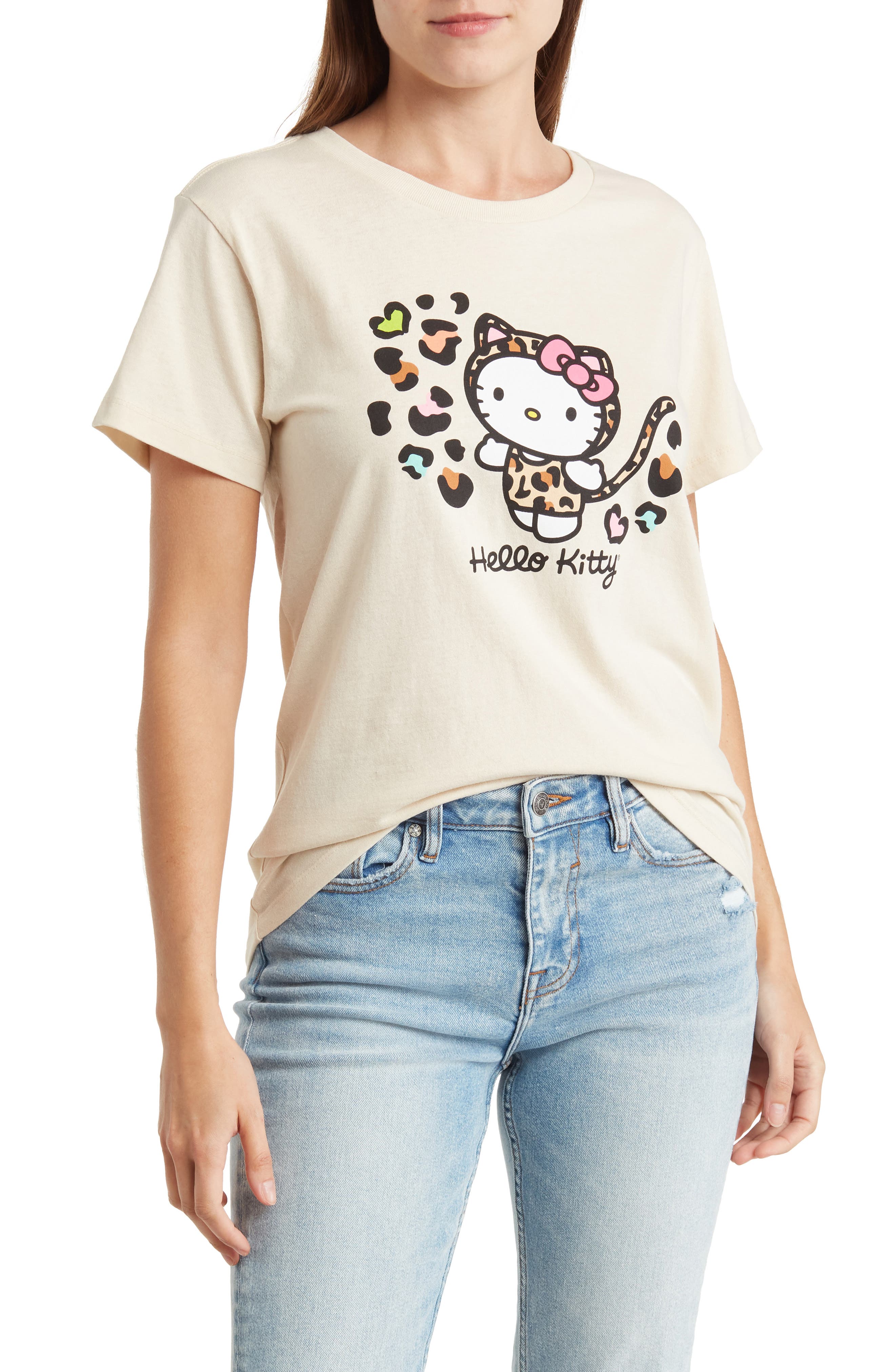 Desert Dreamer Hello Kitty Cheetah Kitty Cotton Graphic T-Shirt ...