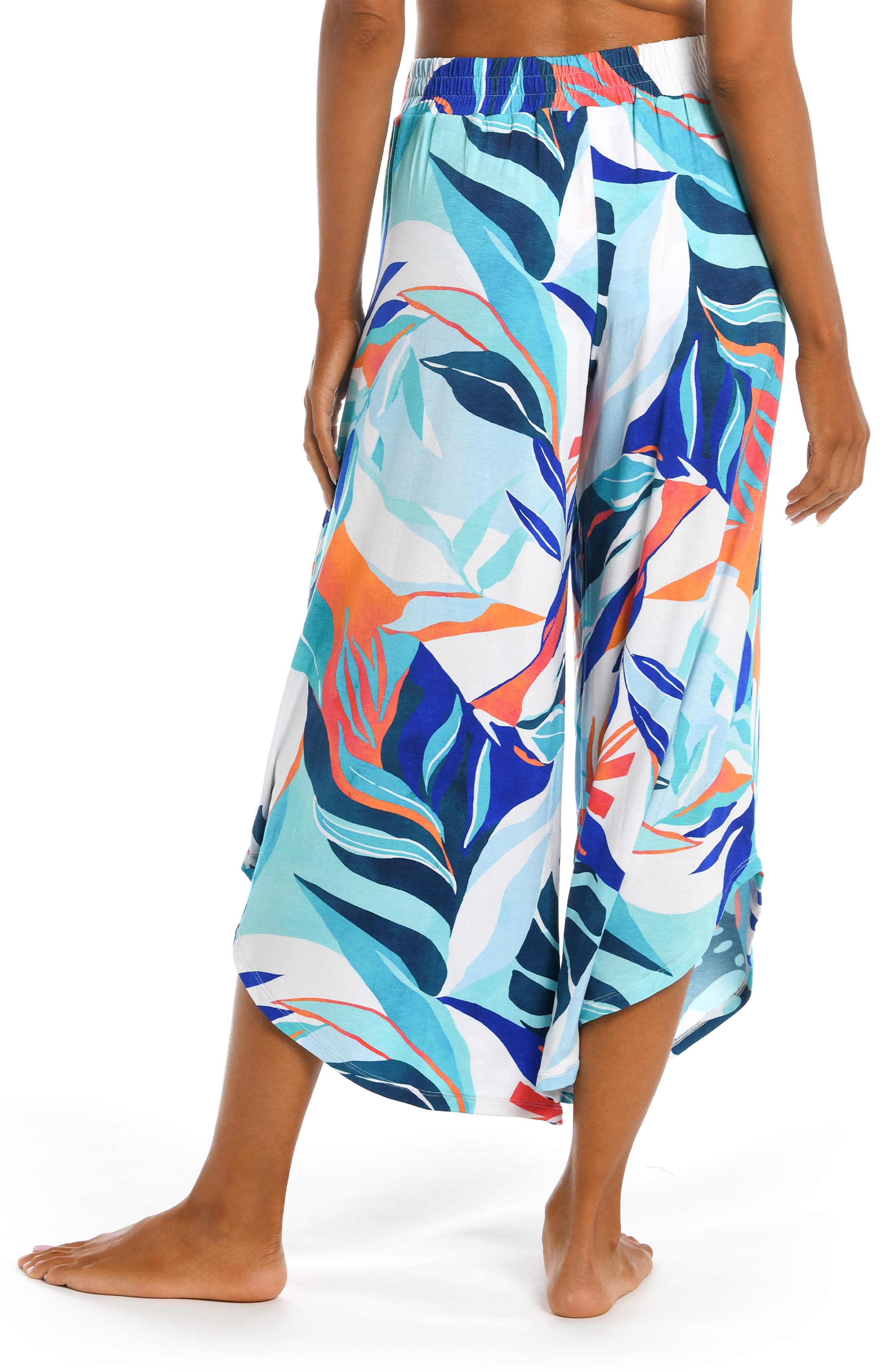 La Blanca Coastal Palms Knit CoverUp Palazzo Pants Nordstrom