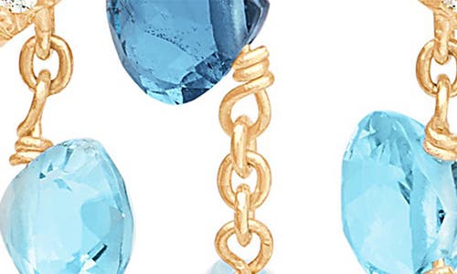 Marco Bicego Paradise Mixed Topaz Drop Earrings In 18k Yellow Gold