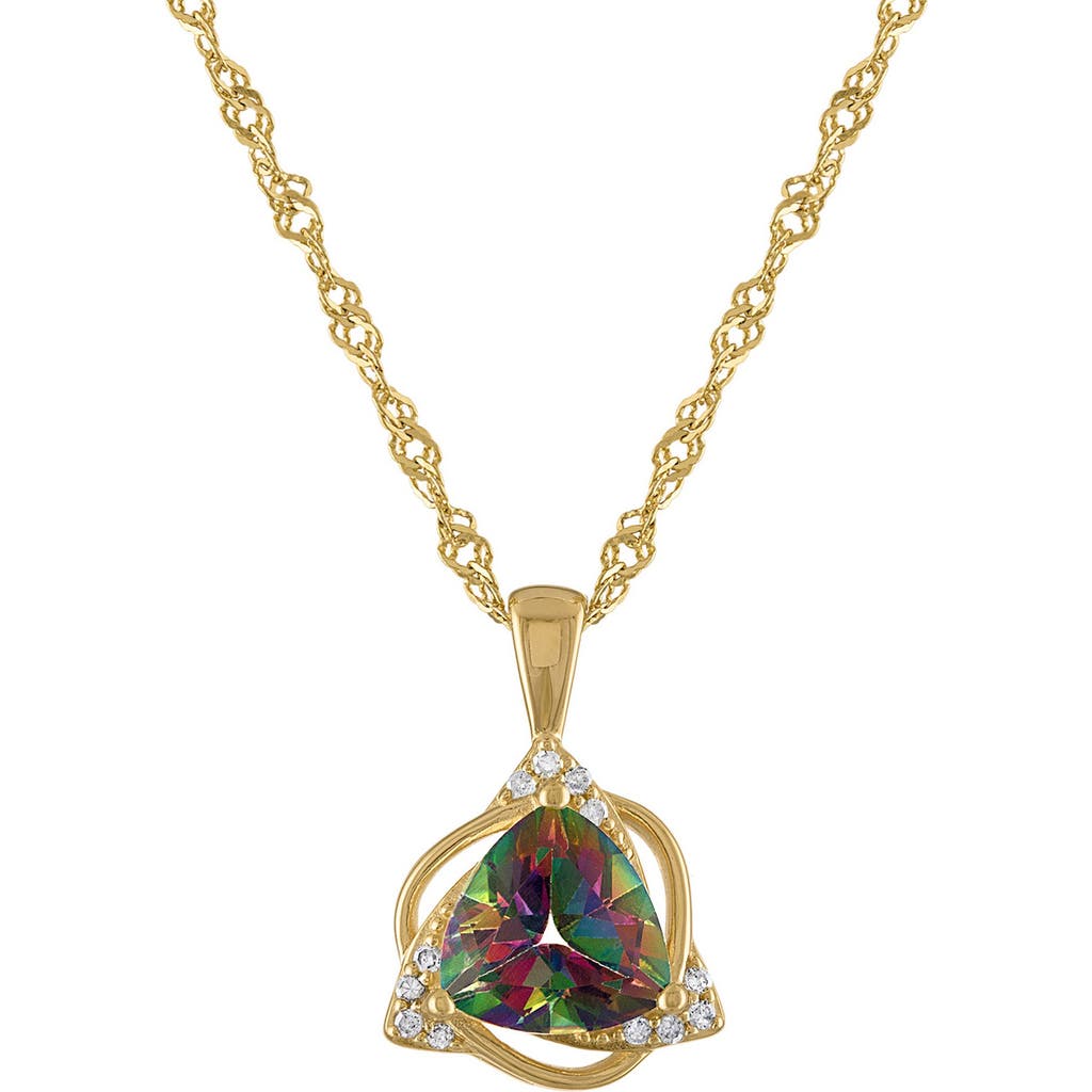 Fzn Mystic Topaz & Diamond Pendant Necklace In Gold