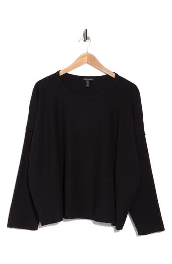 Eileen Fisher Crewneck Box Top In Black