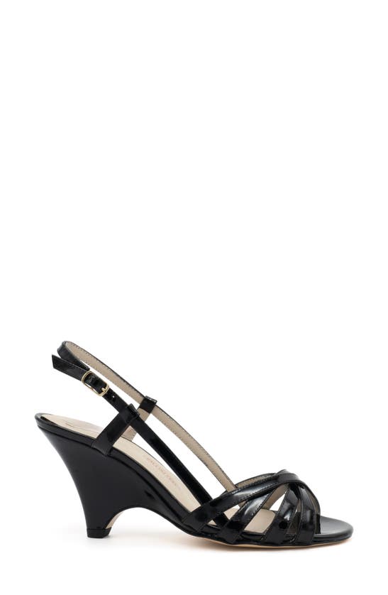 Shop Amalfi By Rangoni Camogli Slingback Sandal In Black Patent - Platinum Buckle