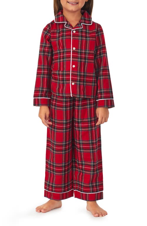 Tartan Plaid Two-Piece Pajamas in Red Plaid