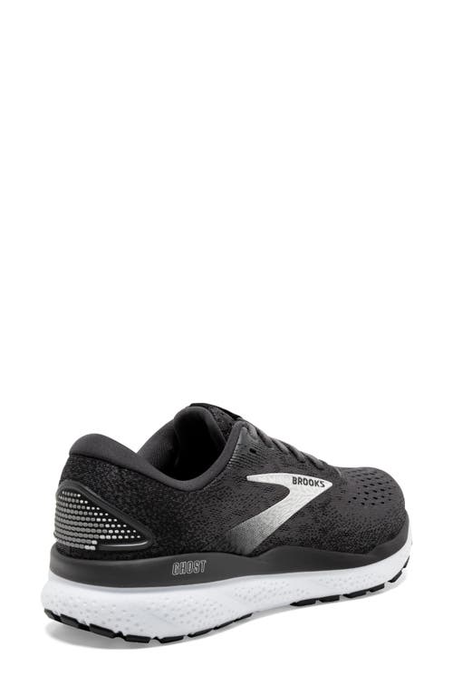 Brooks Ghost 16 Running Shoe In Black/grey/white