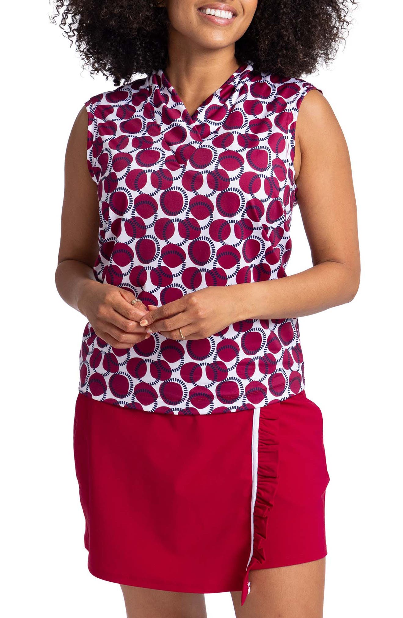 KINONA Light & Lovely Sleeveless Golf Top in Dot And Dash 