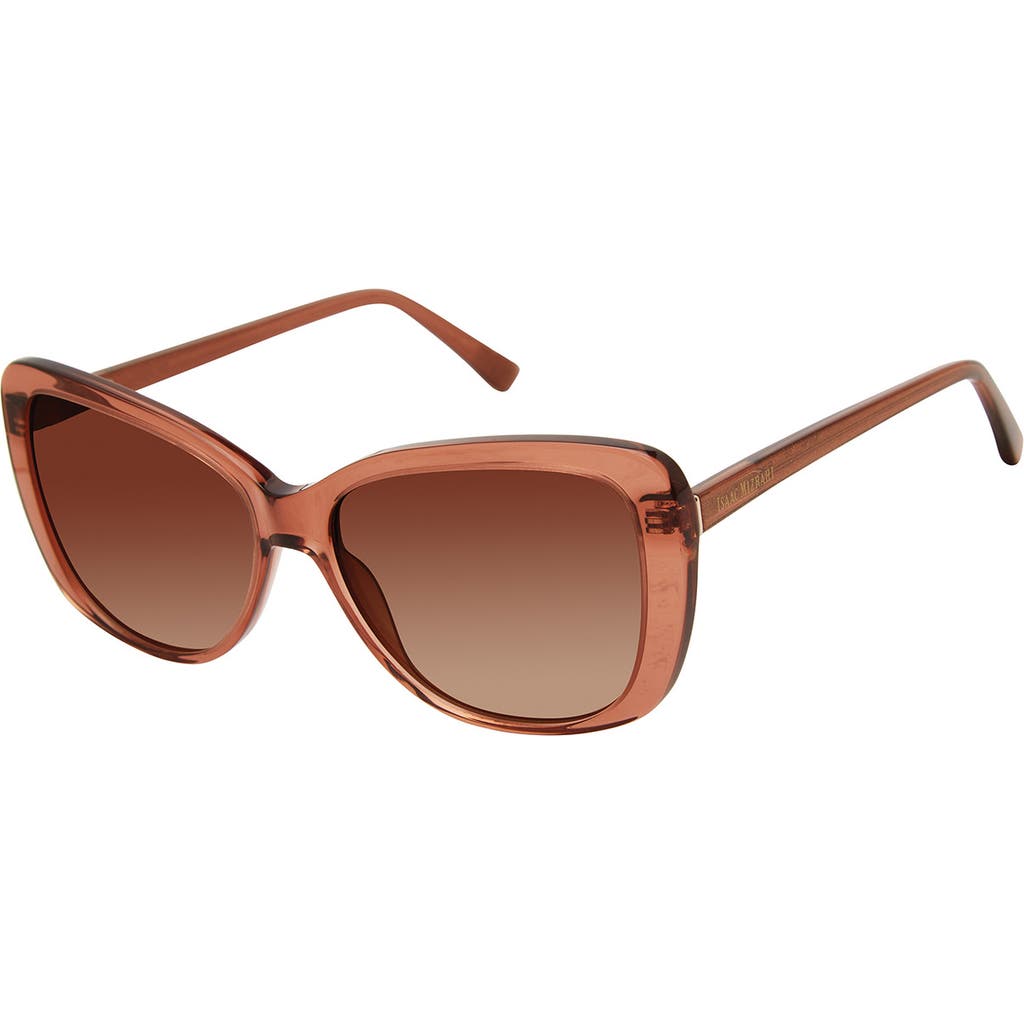 Isaac Mizrahi New York 56mm Oval Sunglasses In Brown